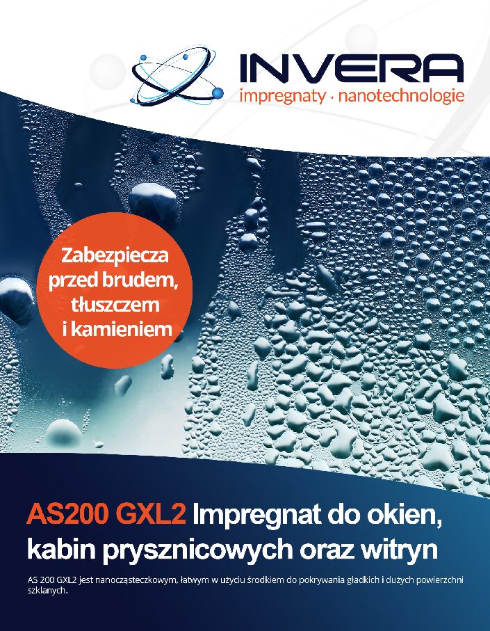 AS200GXL2Przód Impregnat do okien, kabin prysznicowych i witryn
